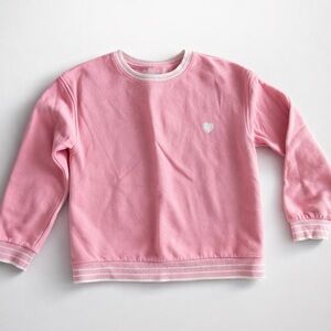 Cat & Jack Pink Crewneck Sweatshirt with White Heart